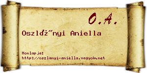 Oszlányi Aniella névjegykártya